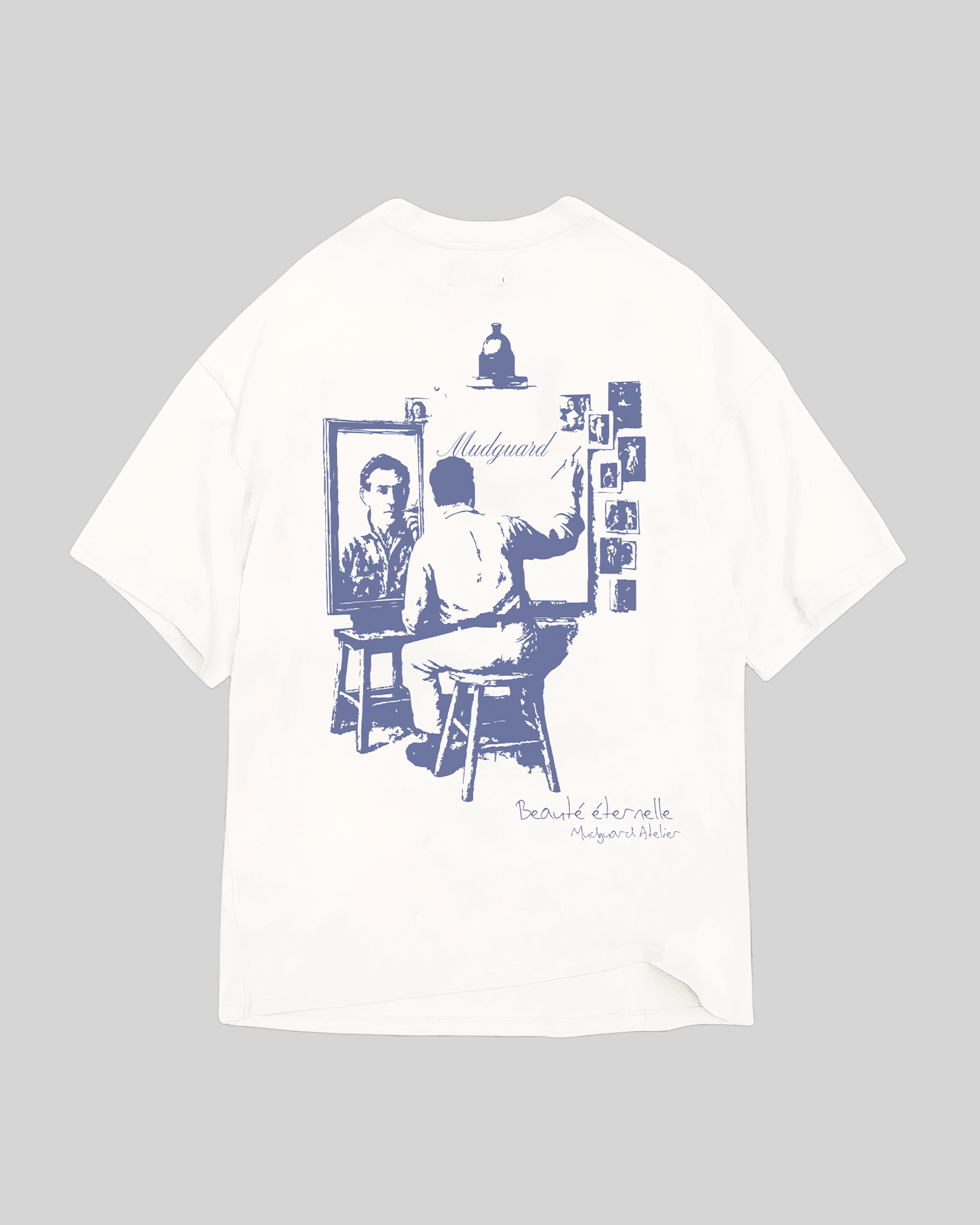 White graphic t-shirt product back detail
