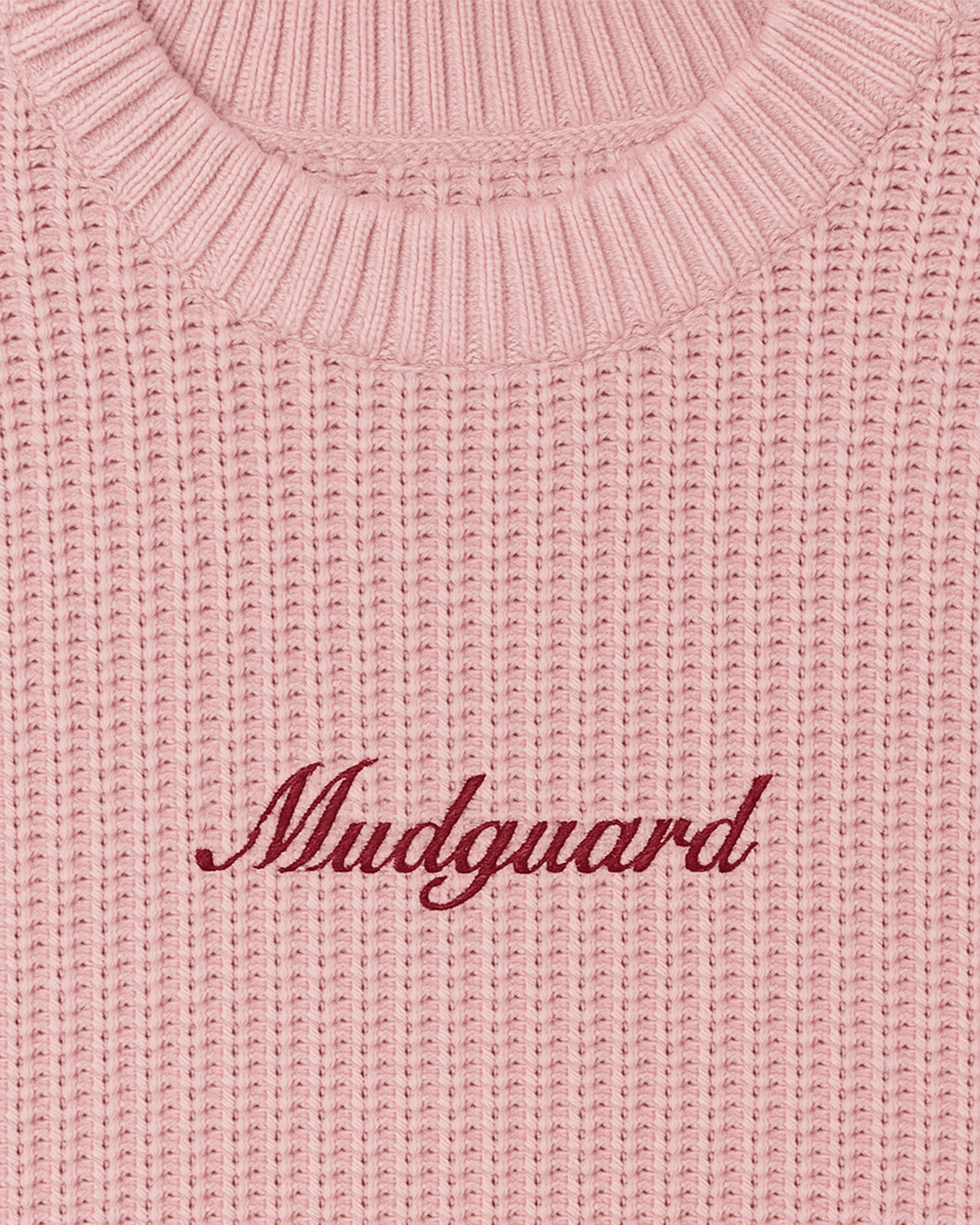 Mudguard pink knit sweater detail view