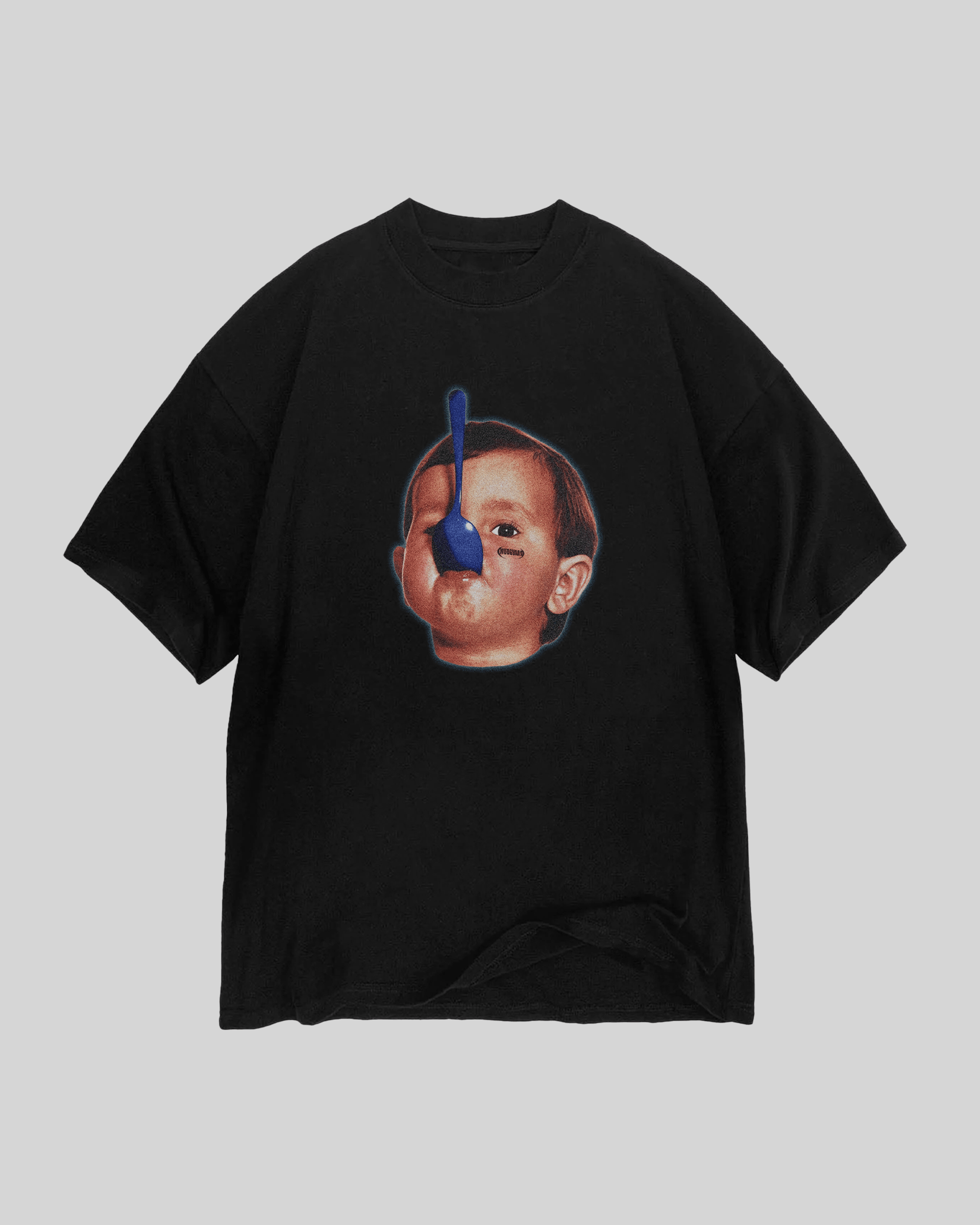 Spoon Kid Black Tee product front flat lay showing artwork