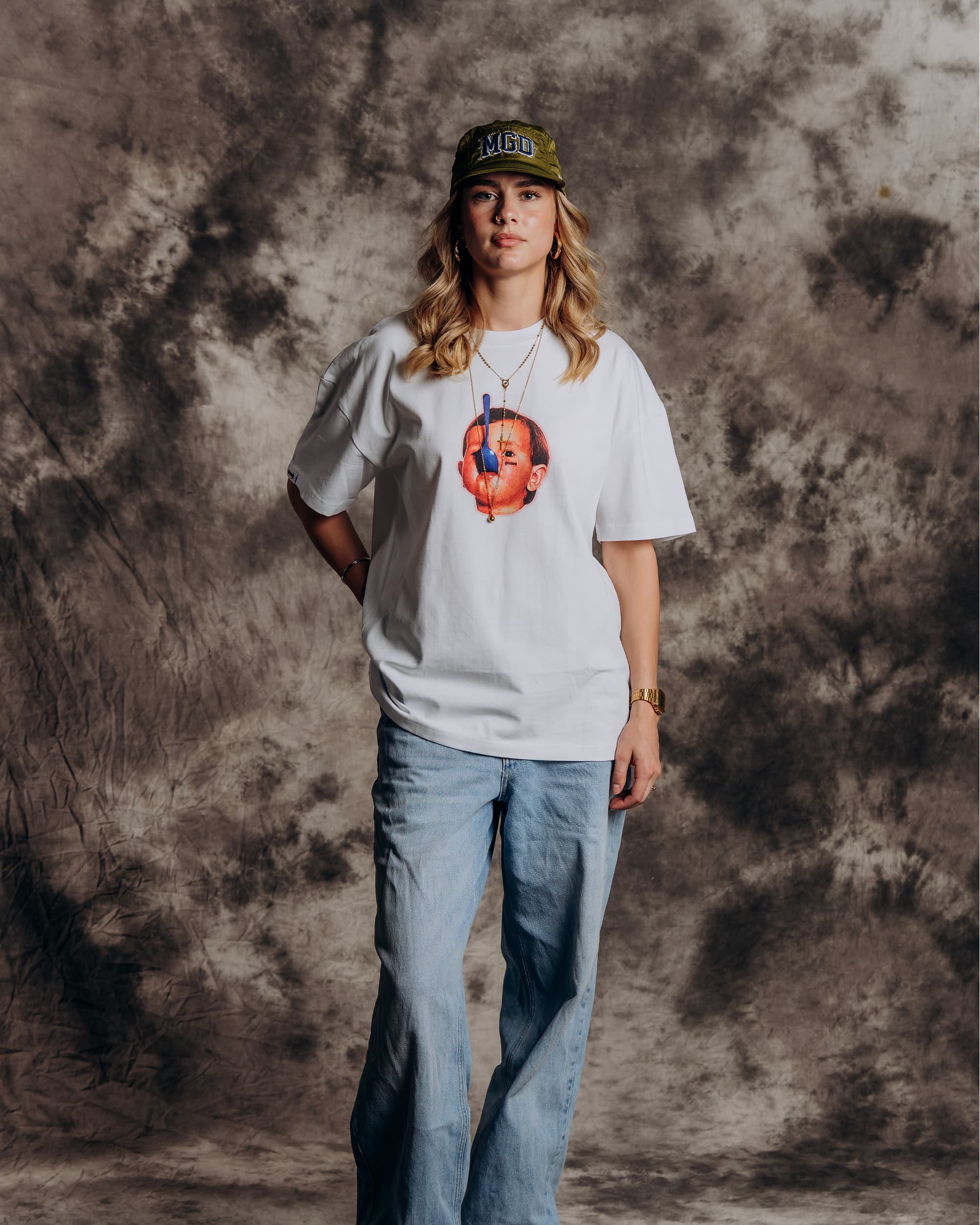 Mudguard Spoon Kid White Tee model front view