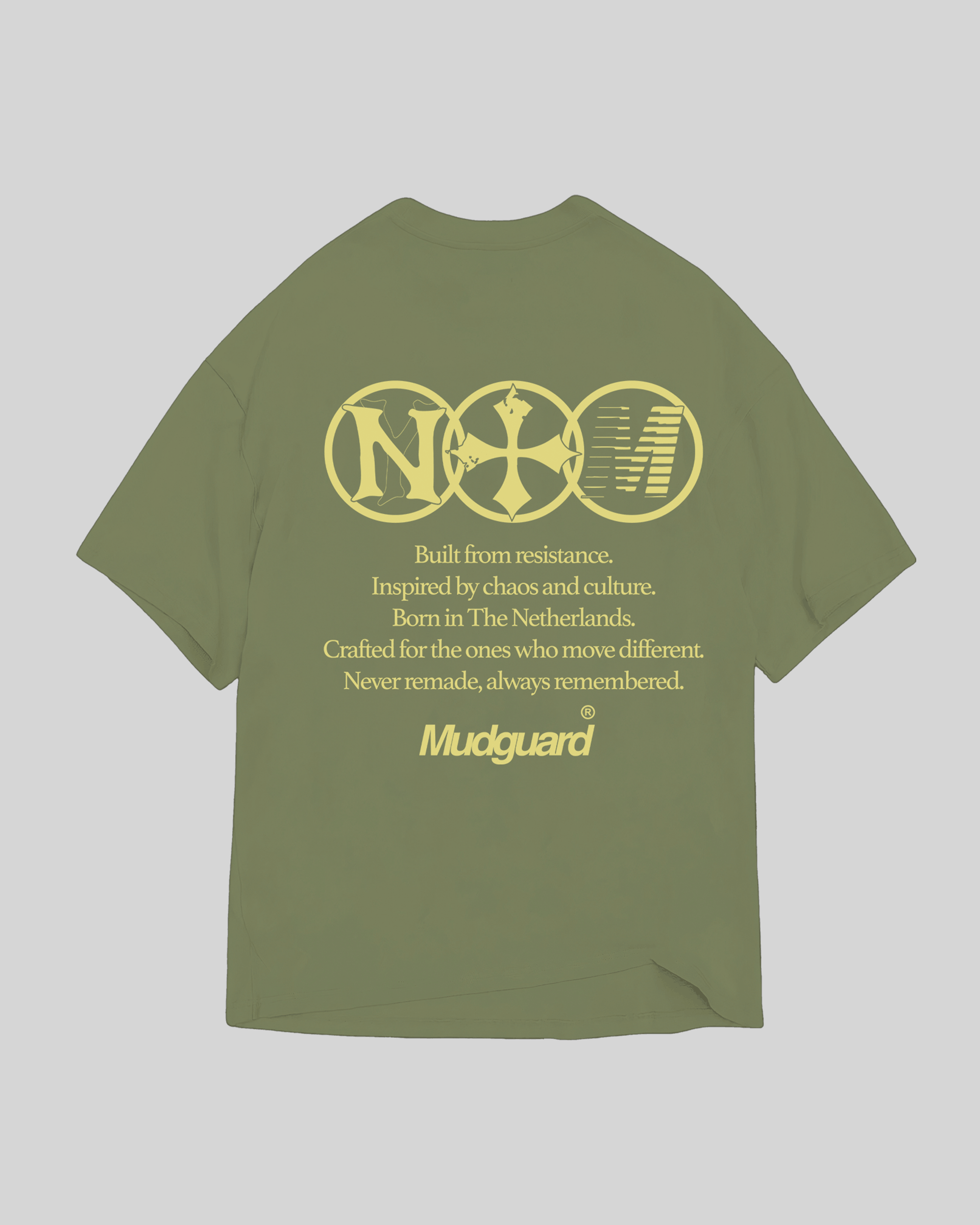 Green heavyweight t shirt product back detail