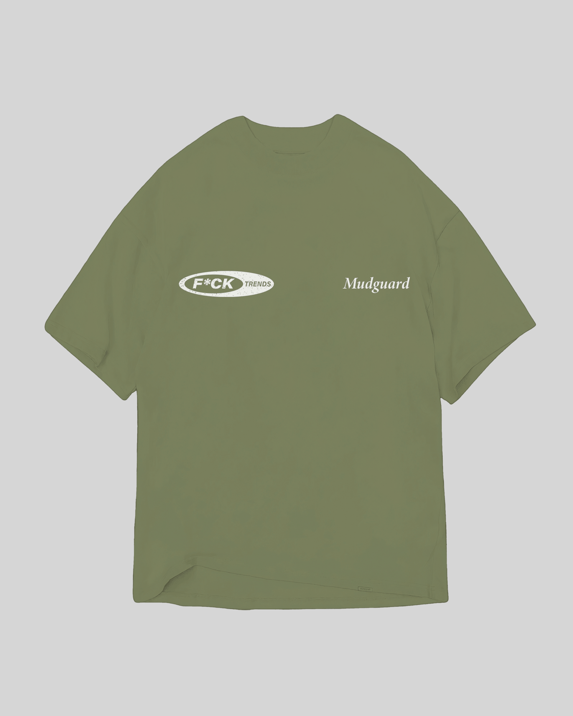 F*CK TRENDS Green Tee product front flat lay showing print