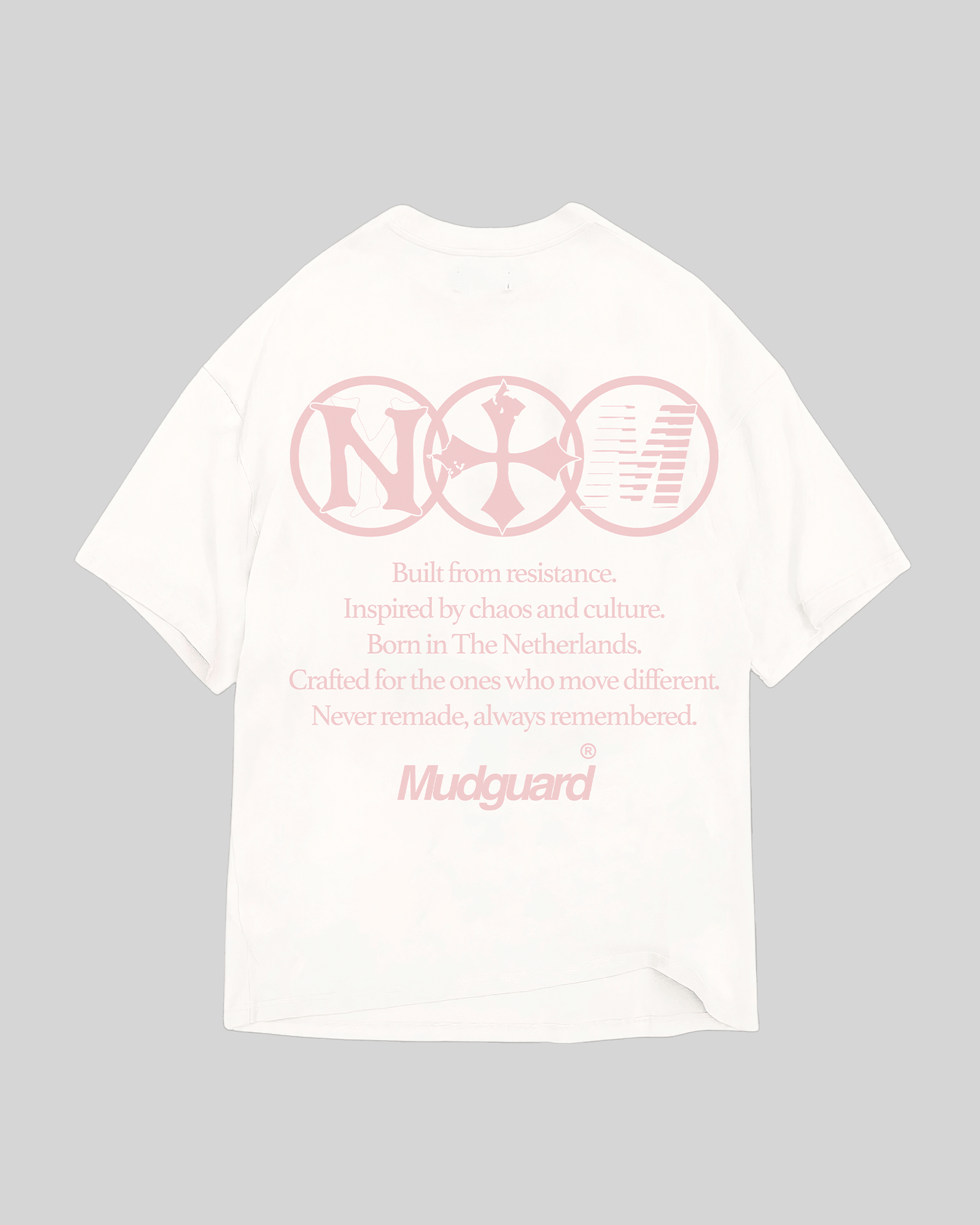 White heavyweight tee product back detail